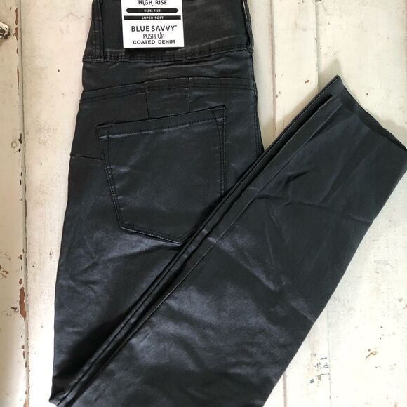 NWT Blue Savy Denim High Rise Push up Coated Denim - Picture 3 of 7